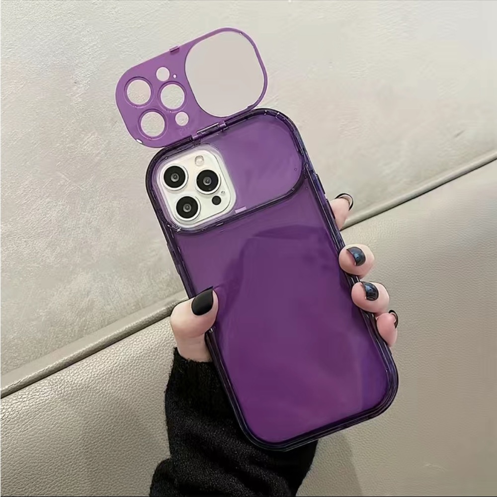 Purple Phone Case With Mirror For iPhone 12Pro Max.